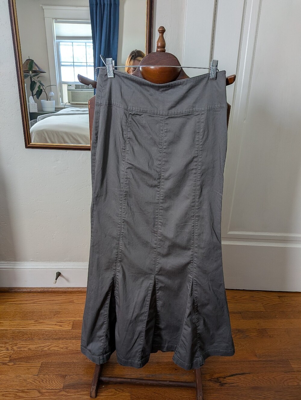 Everyday Flared Maxi Skirt in Gray